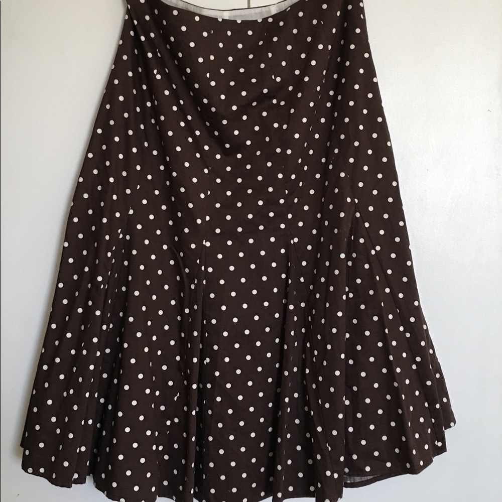 Cute brown&white polka dotted Jones New York Skirt